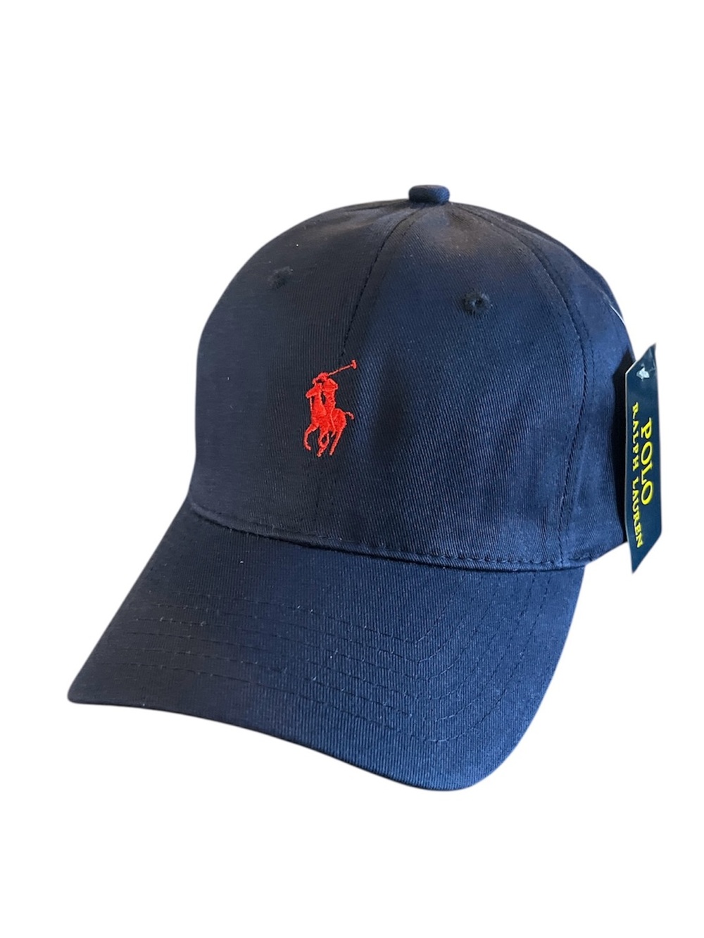 Polo Ralph Lauren Adjustable Hat Navy & Red Logo New with Tags